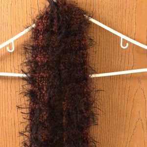 80 inch long Winter scarf. Chocolate Brown and Black